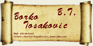 Borko Tošaković vizit kartica